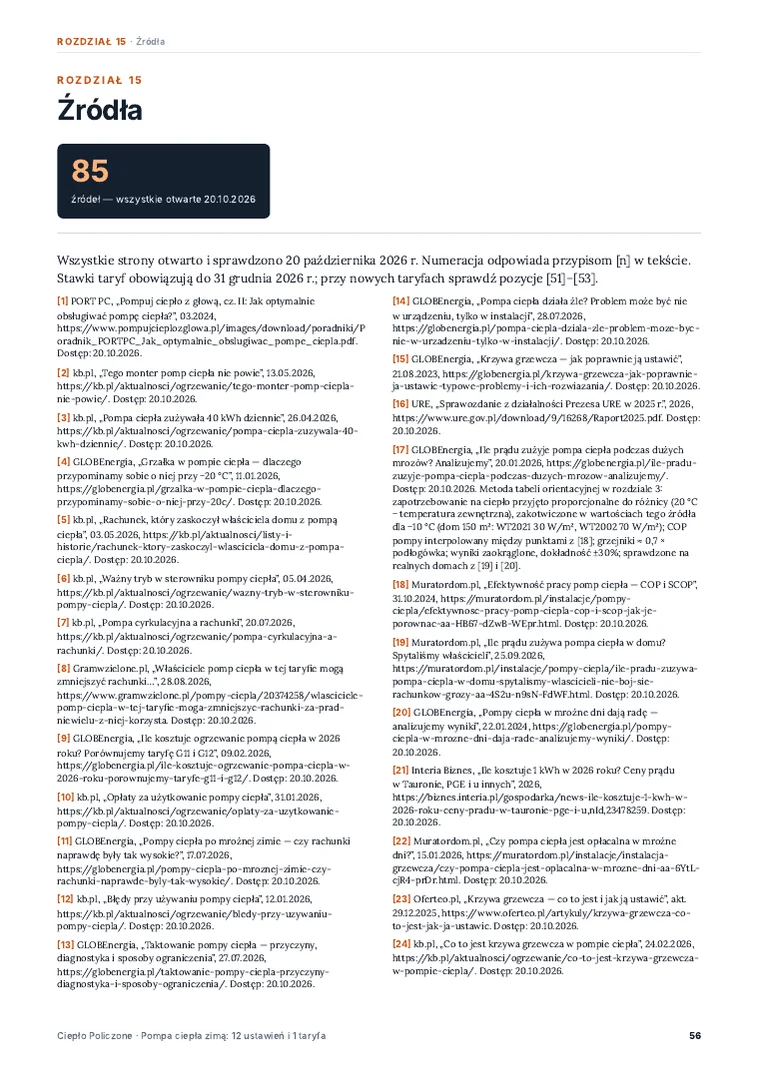 Źródła — 85 pozycji z datami